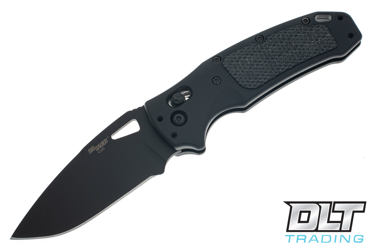 Hogue SIG K320 AXG Pro Drop Point - Black Aluminum - Black G-10 