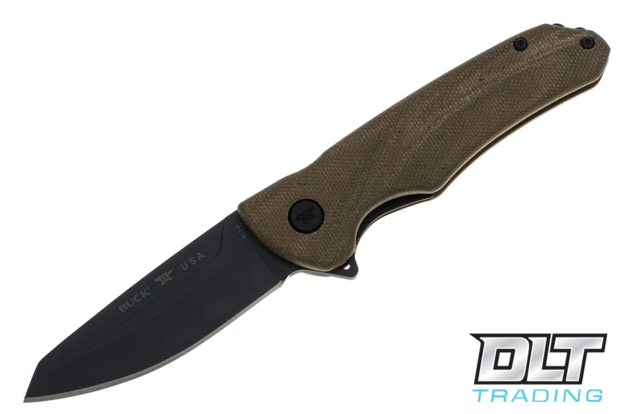 Buck 843 Sprint Ops - Green Canvas Micarta - DLT Trading