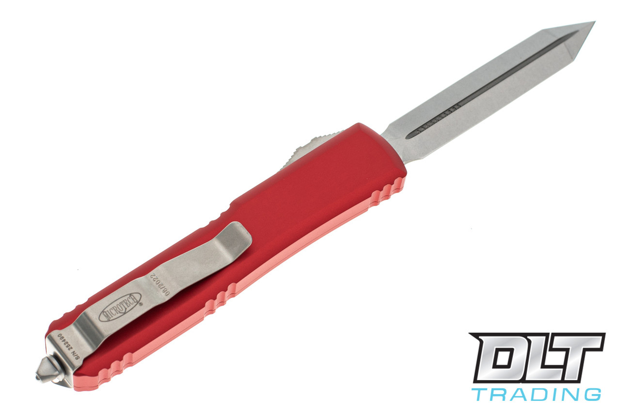 Microtech Ultratech Spartan - Red Handle - Stonewashed Blade