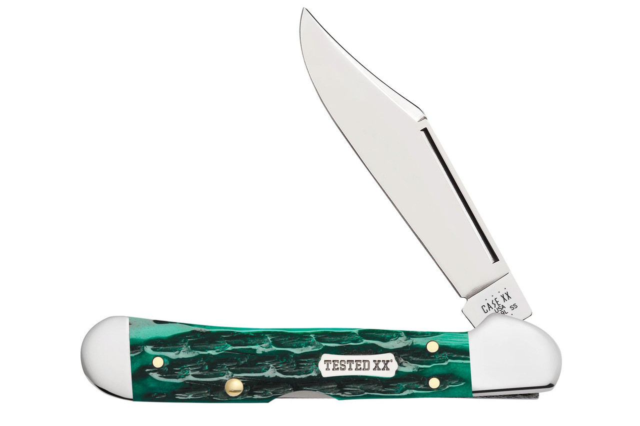 minicasico キルティングビスチェ 130 Case Mini CopperLock - Jade Kinfolk Jigged Bone - DLT Trading