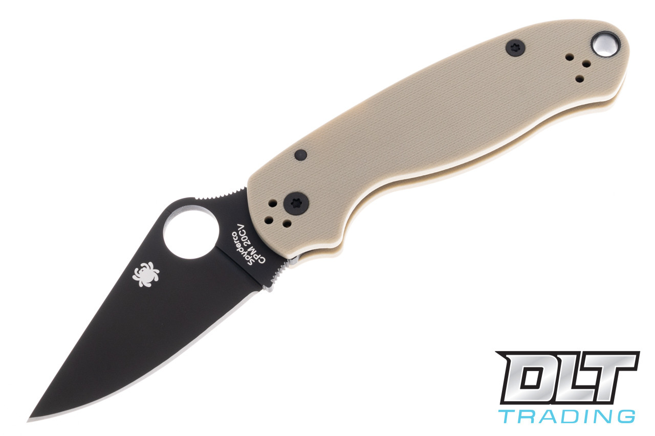 Spyderco Para 3 Tan G-10 - Black 20CV Blade - DLT Trading Spyderco Para 3 Tan G-10 - Black 20CV Blade - DLT Trading