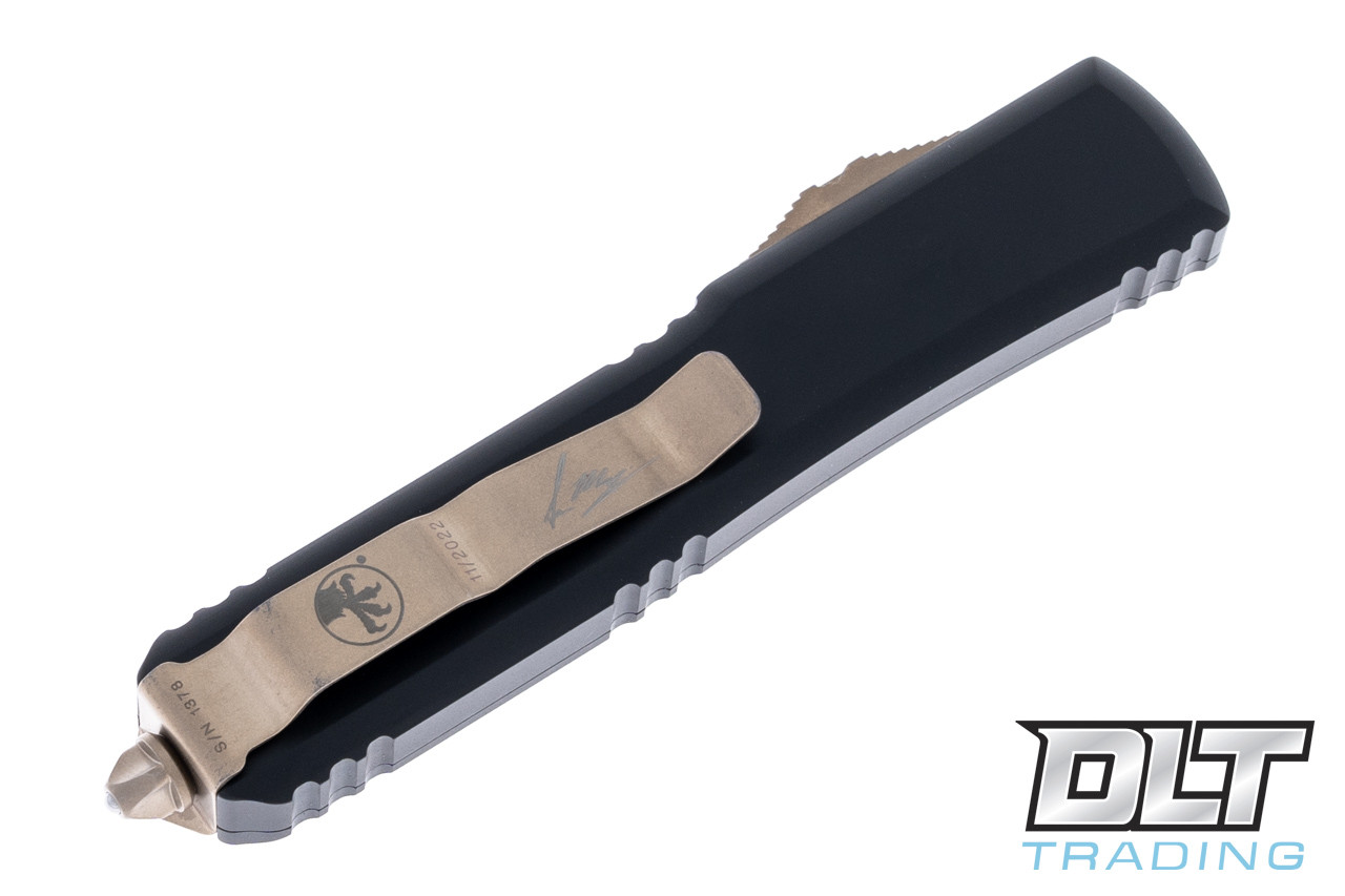 Microtech Ultratech Hellhound Black Handle Bronze Blade Signature