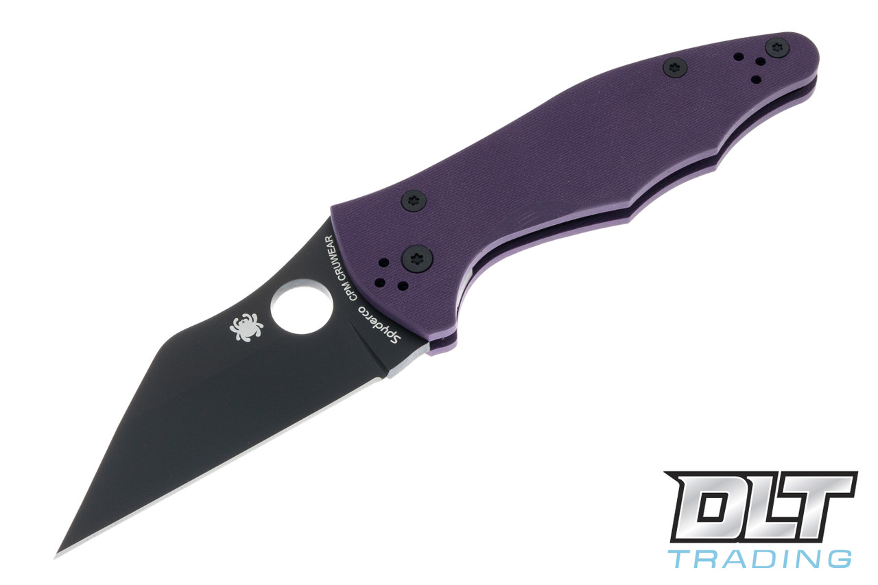 kobobo Spyderco C85GPPRBK2 Yojimbo 2 Purple G-10 - Black Cru-Wear Blade