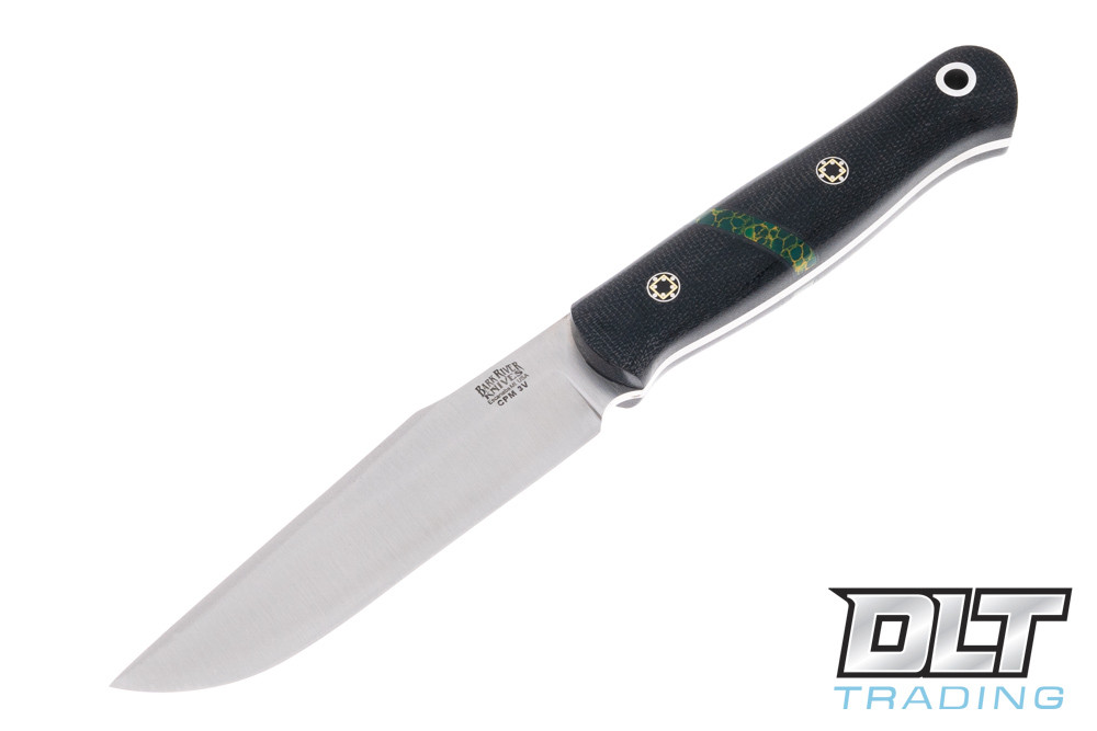Bark River Ultra Lite Field Knife Black Canvas Micarta - Malachite