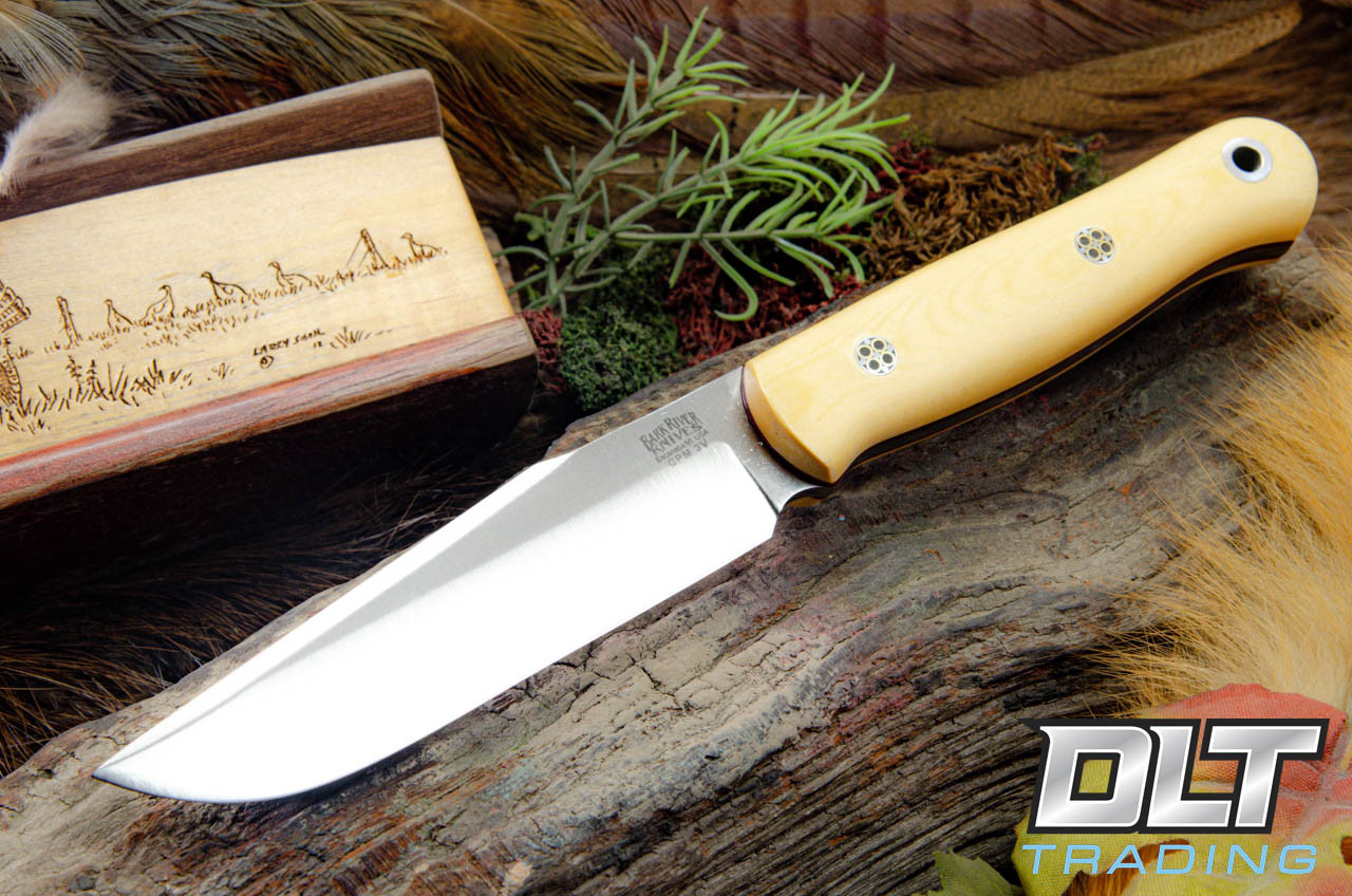 Bark River Ultra Lite Field Knife Antique Ivory Micarta - Mosaic Pins