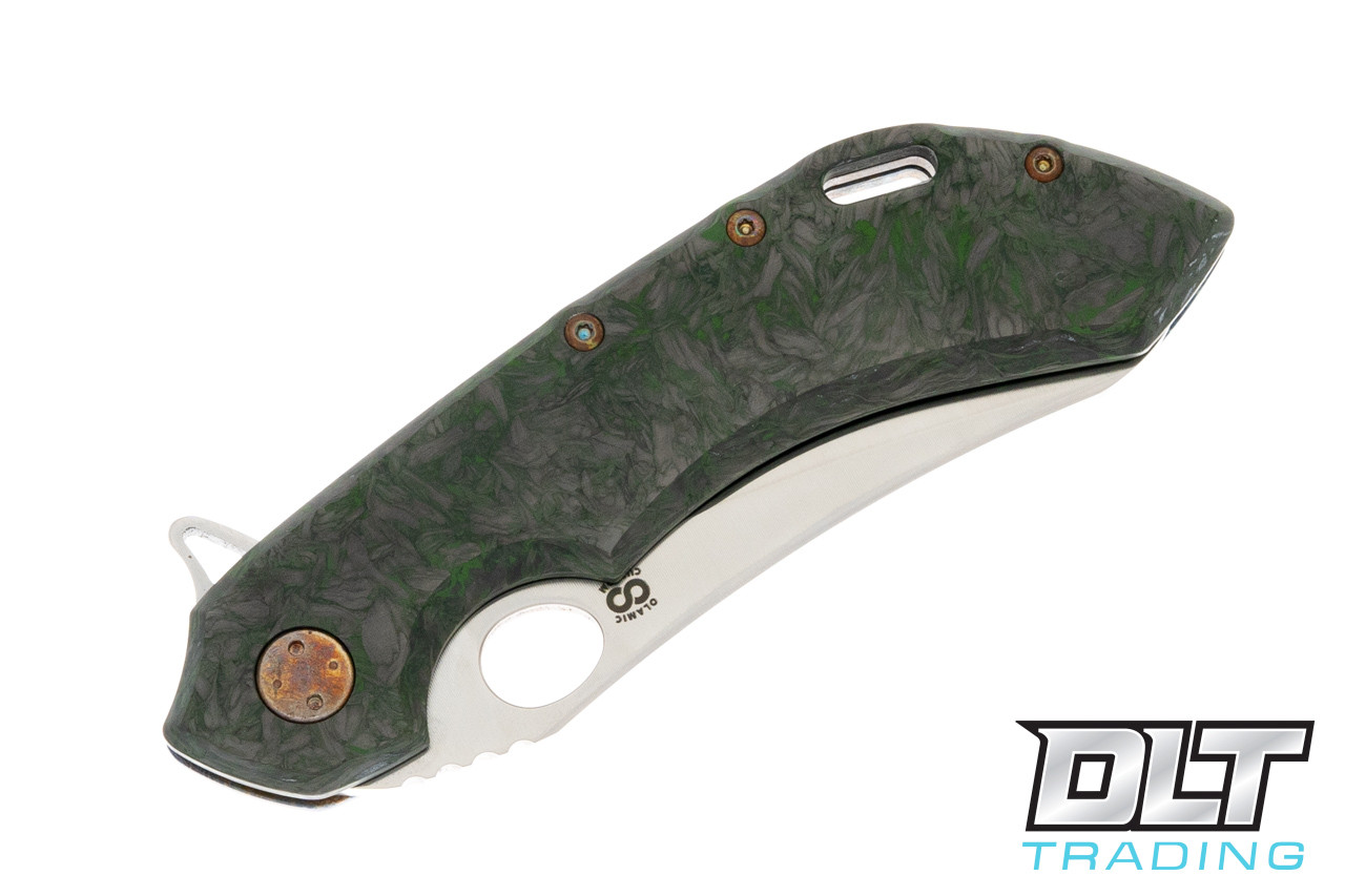 Olamic Cutlery Wayfarer 247 Mouflon - Satin - Fat Carbon Green