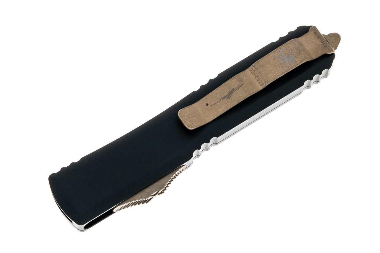 Microtech Ultratech S/E - Black Handle - Bronze Apocalyptic Blade