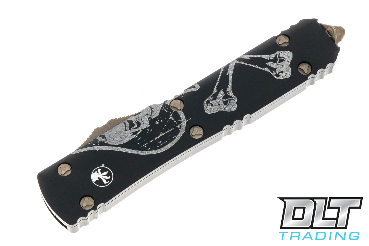Microtech Ultratech S/E - Black Handle - Bronze Apocalyptic Blade