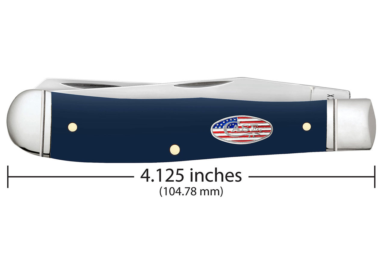 Case Smooth Trapper - Synthetic Navy Blue with Cigar Box - DLT Trading
