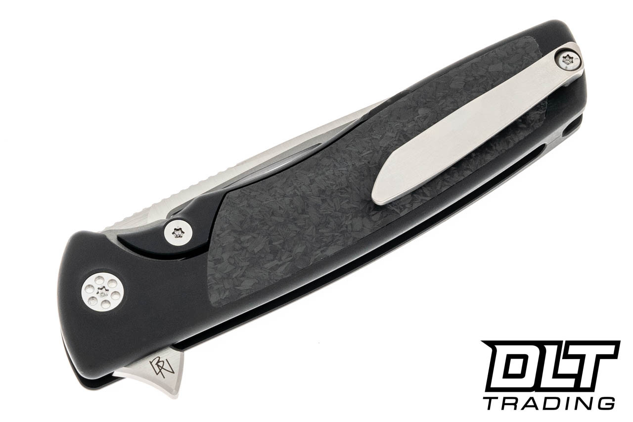 Sharp By Design Evo Typhoon Drop Point Black PVD Marbled Carbon