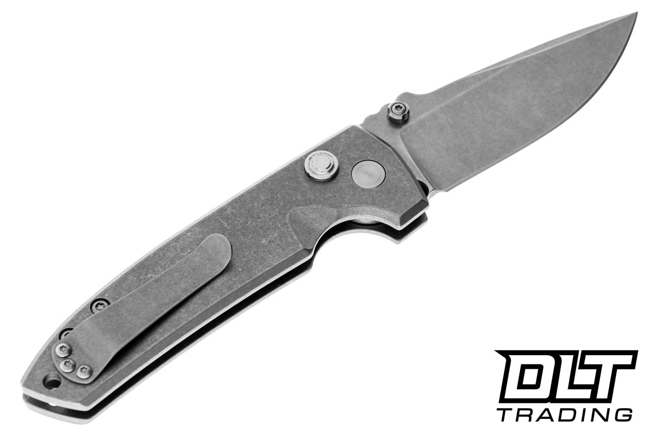 Les George VECP Button Lock - Stonewashed Titanium - MagnaCut