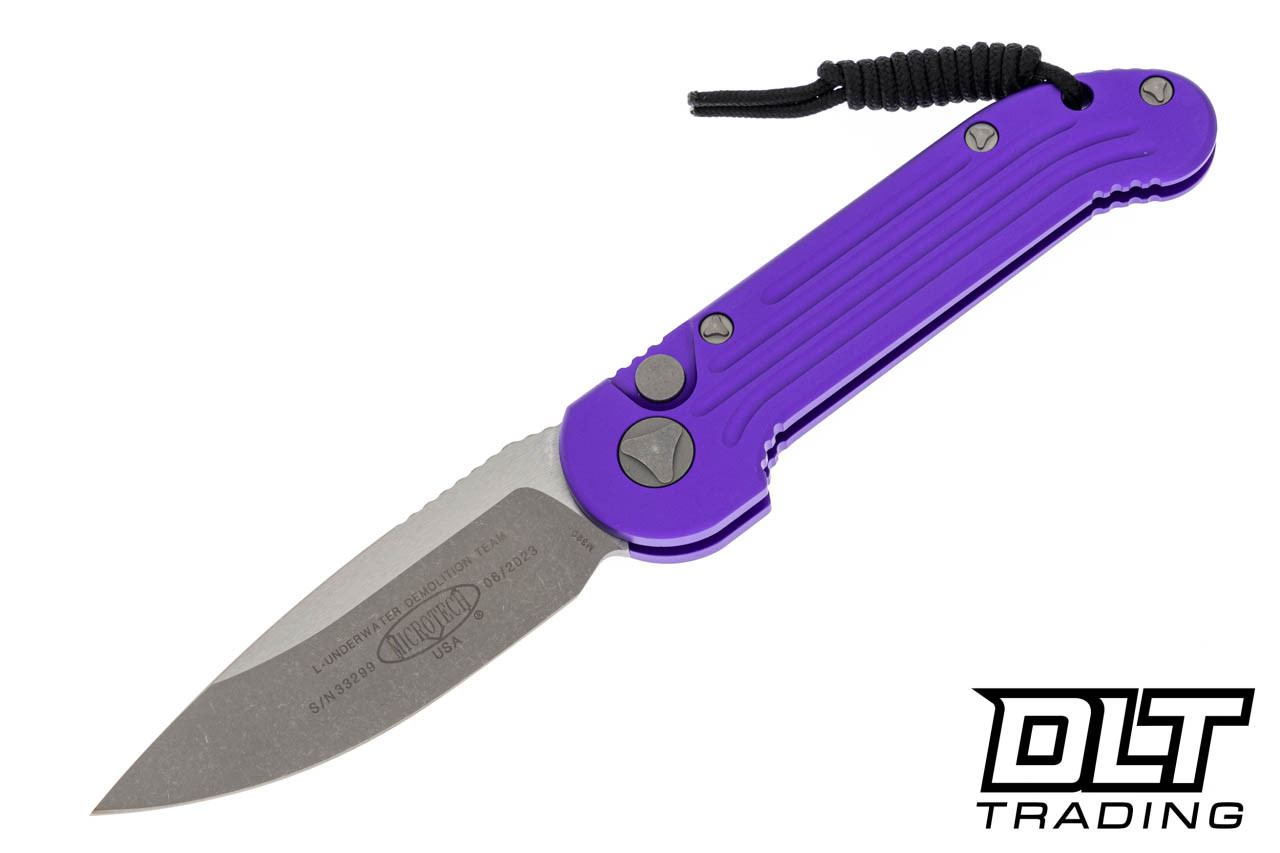 Microtech 135-10APPU LUDT S/E - Purple Handle - Apocalyptic Blade