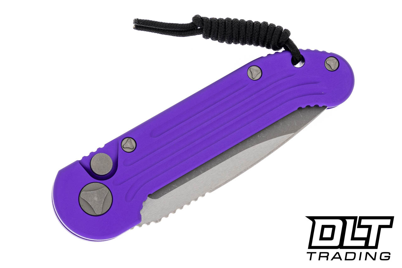 Microtech 135-10APPU LUDT S/E - Purple Handle - Apocalyptic Blade