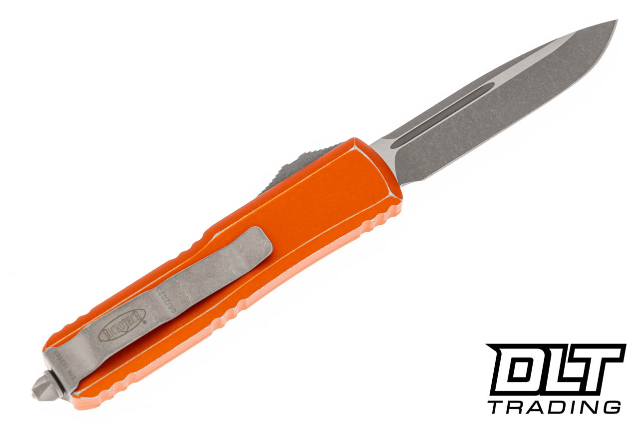 Microtech UTX-85 S/E - Distressed Orange Handle - Apocalyptic Blade
