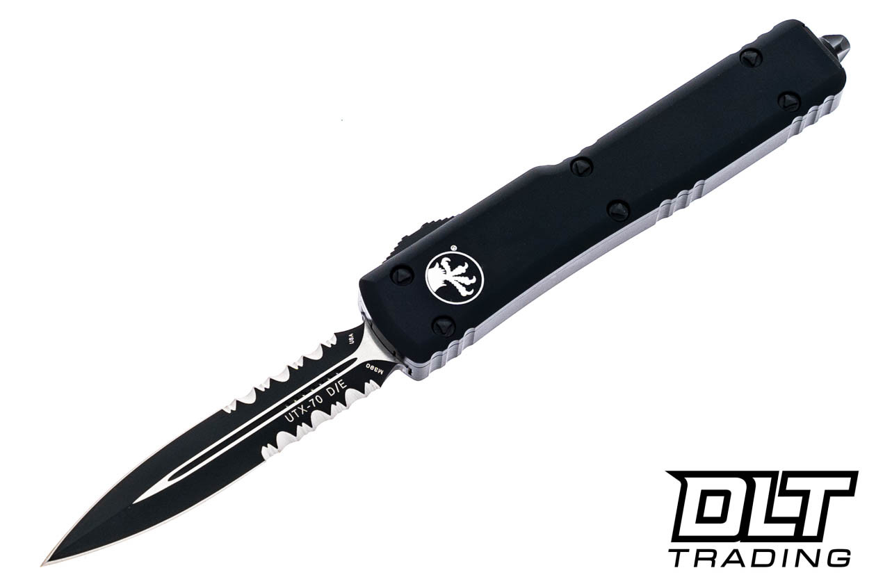 Microtech UTX-70 D/E - Black Handle - Black Blade