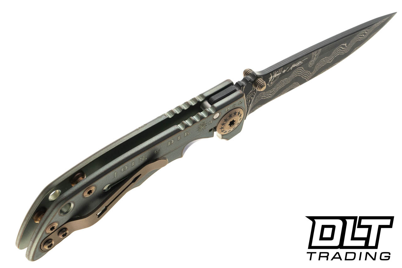 Spartan Blades Harsey Folder 3.25 - Join or Die - Damascus Blade