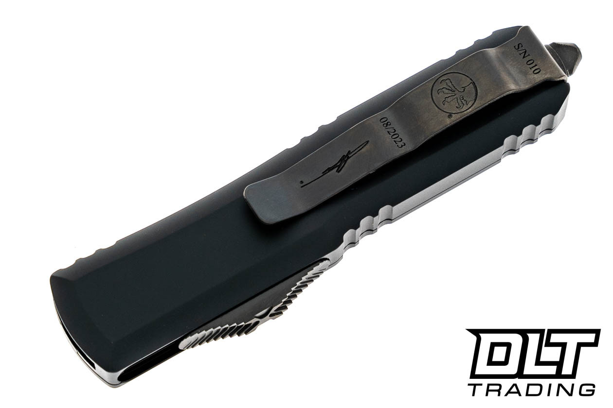 delsct デルスカット ゆゆゆゆ様 Microtech UTX-85 D/E - Black Handle - DLC Damascus Blade