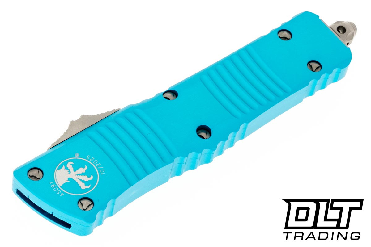Microtech Combat Troodon D/E - Turquoise Handle - Stonewashed Blade