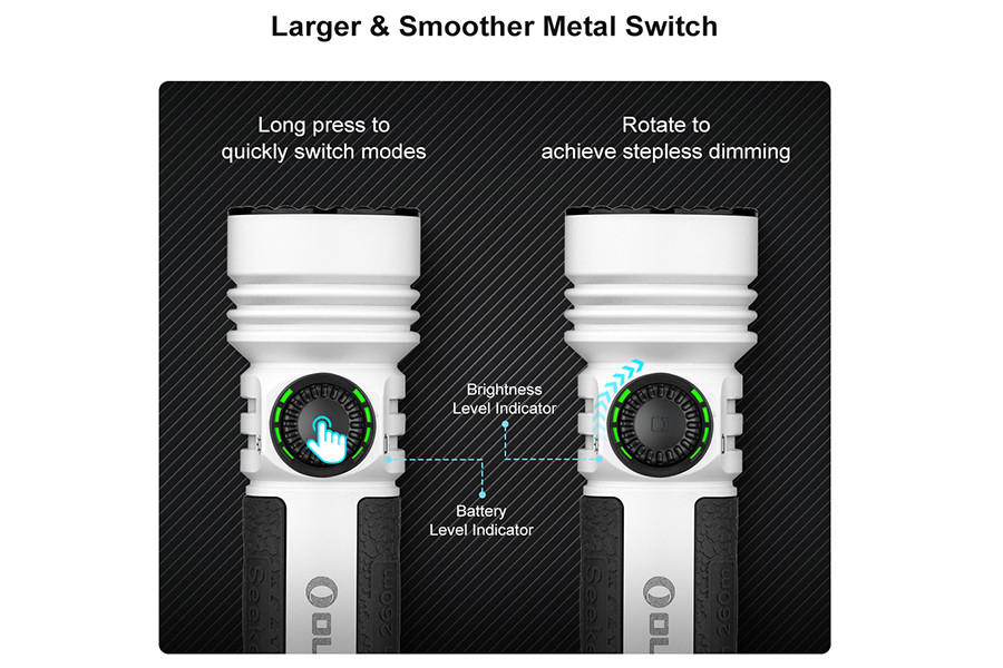 Olight Seeker 4 Pro 4600 Lumen Rechargeable Flashlight - White
