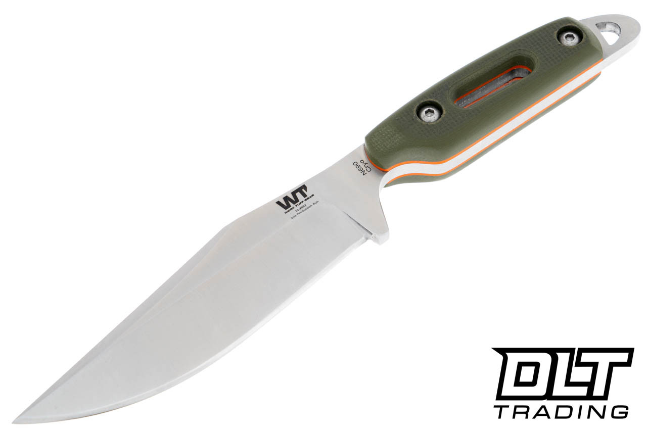 WTG Kitsune L - OD Green G-10 with Orange Liner - N690 Satin Blade 