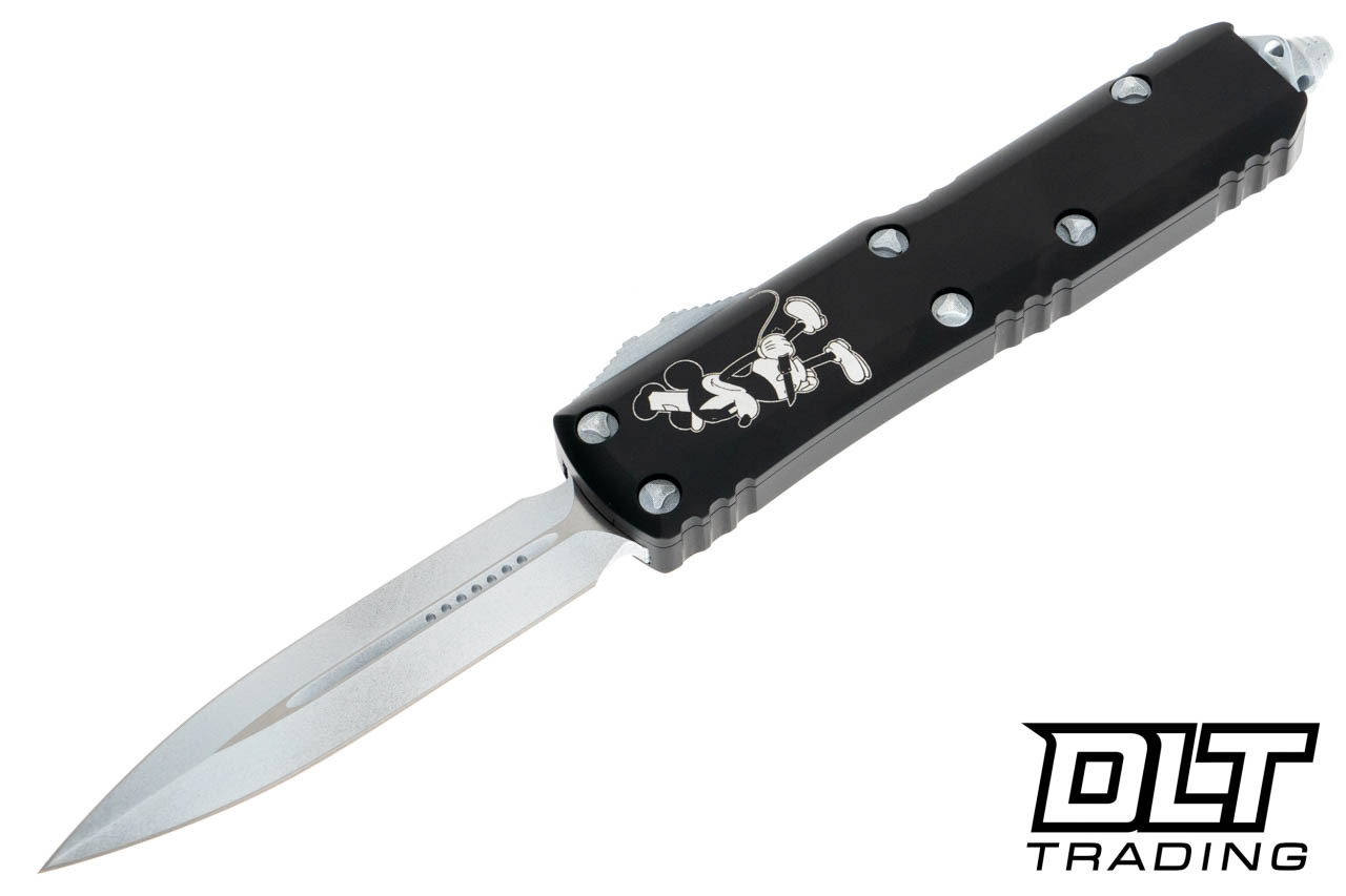 Microtech UTX-85 D/E - Black Handle - White Blade - Steamboat