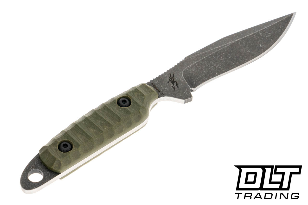 WTG Kitsune T - OD Green G-10 - Acid Stonewashed Blade - DLT Trading