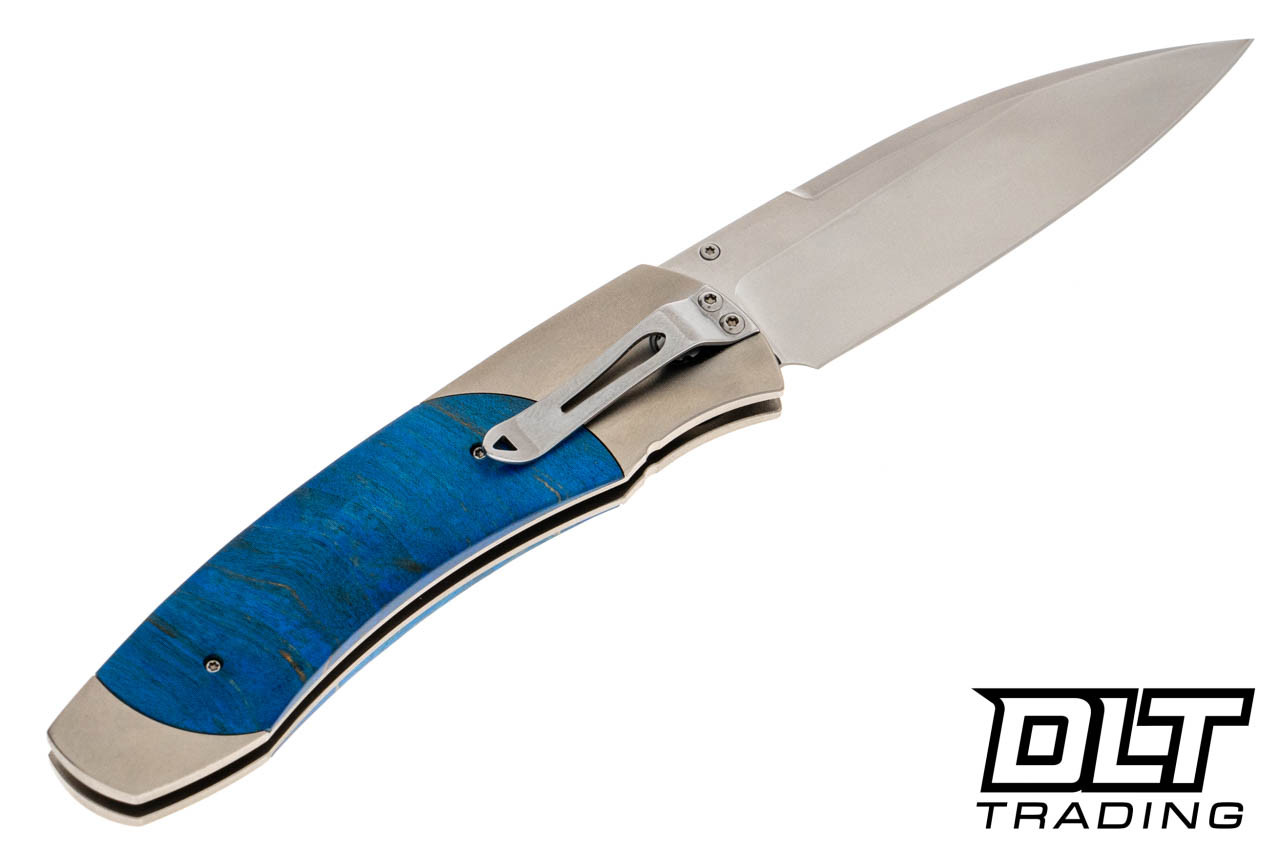 William Henry A300-8 - Titanium - Blue Maple Burl Inlay - DLT Trading