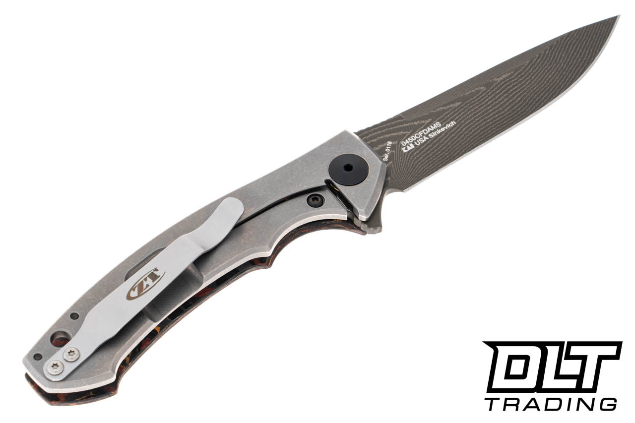 Zero Tolerance 0450CFDAM Small Sinkevich - Red Carbon Fiber