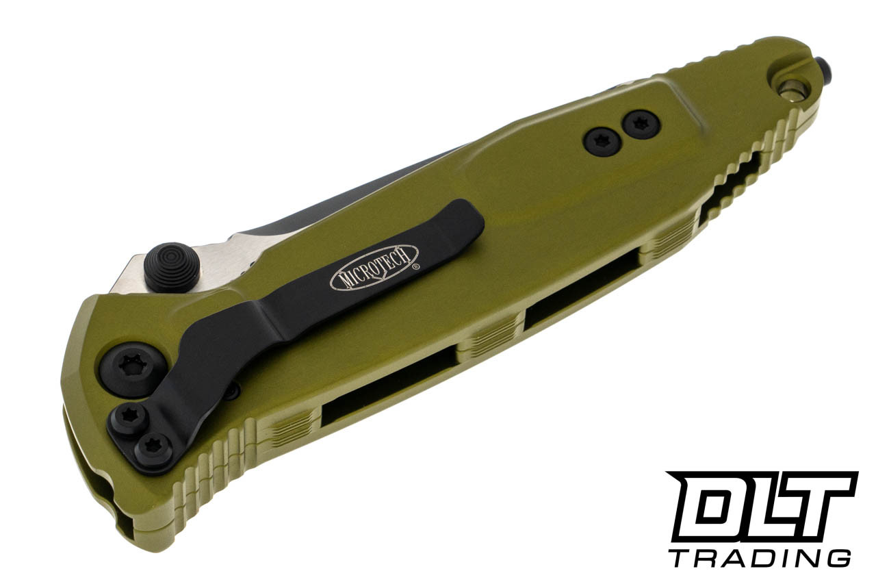 Microtech 161-1OD Socom Elite T/E - OD Green Handle - Black Blade