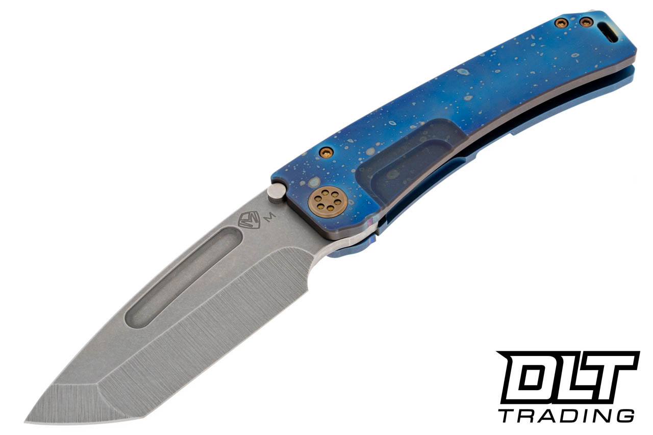 Medford Marauder H Tanto - Tumbled MagnaCut - Flamed & Blue