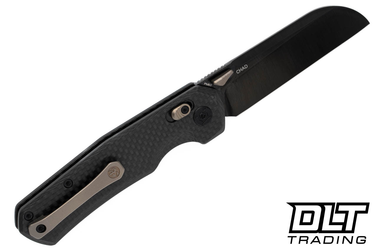 Kunwu Chad - Carbon Fiber - DLC Satin PM60 Blade - Titanium Clip