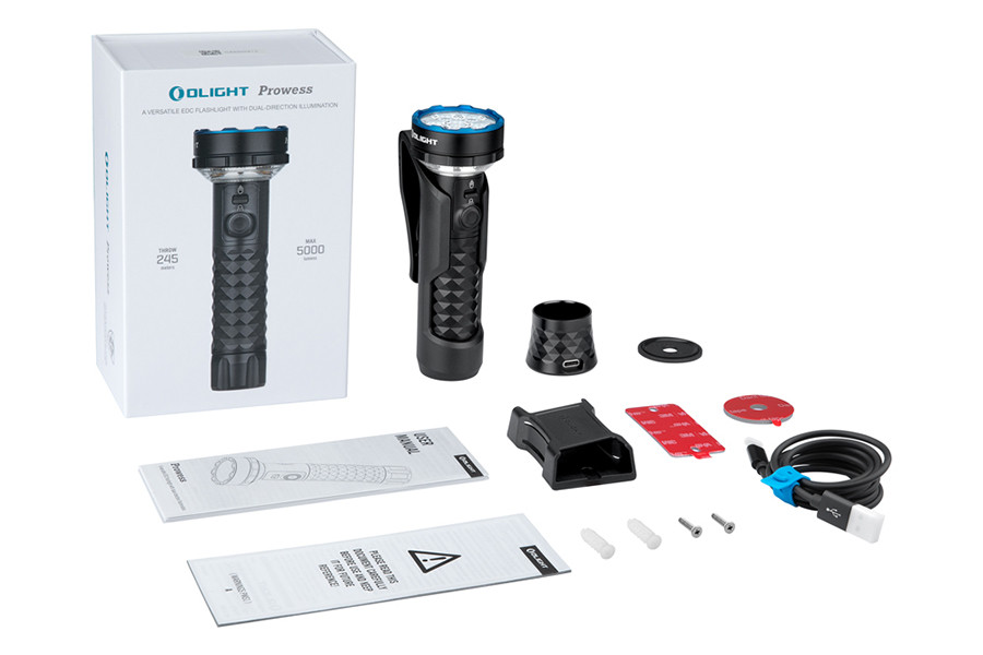Olight Prowess Flashlight - Bidirectional Lighting - Black - DLT