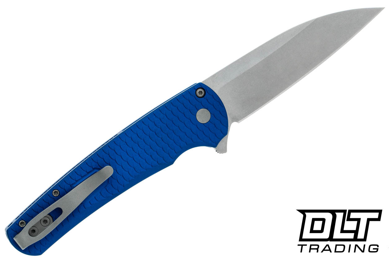 Pro-Tech Malibu Wharncliffe - Blue Dragon Textured Handle
