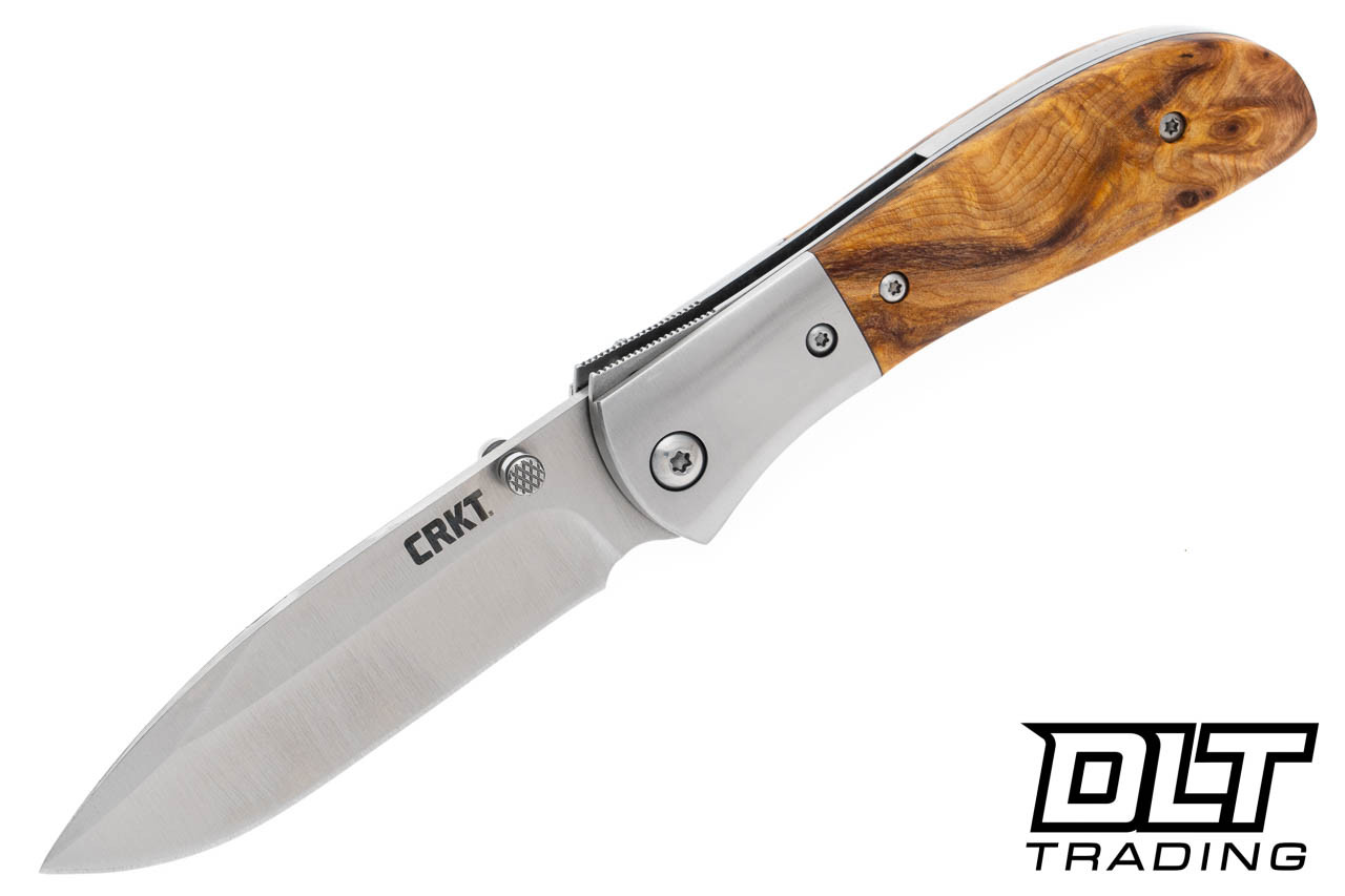 CRKT M4-02W Carson - Burled Wood - Steel Bolster - DLT Trading