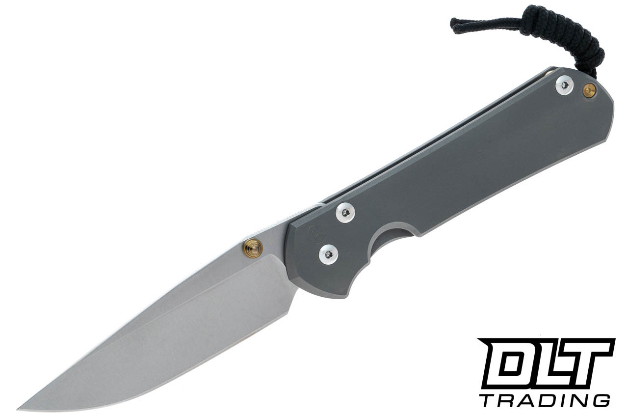 Chris Reeve Large Sebenza 31 - Glass Bead Blasted Titanium - Gold