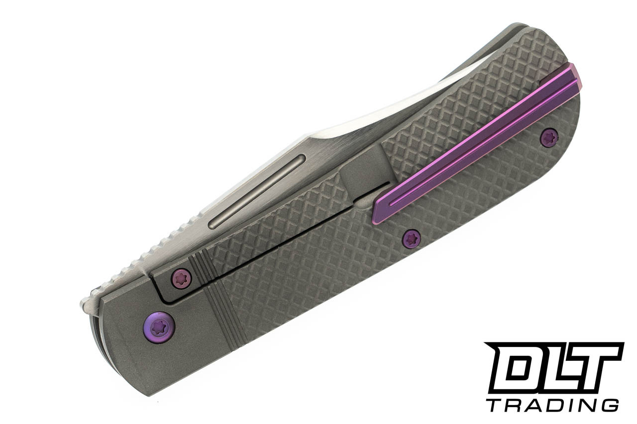 Jack Wolf The Benny - Crosshatch Titanium - Hand Satin Blade - DLT