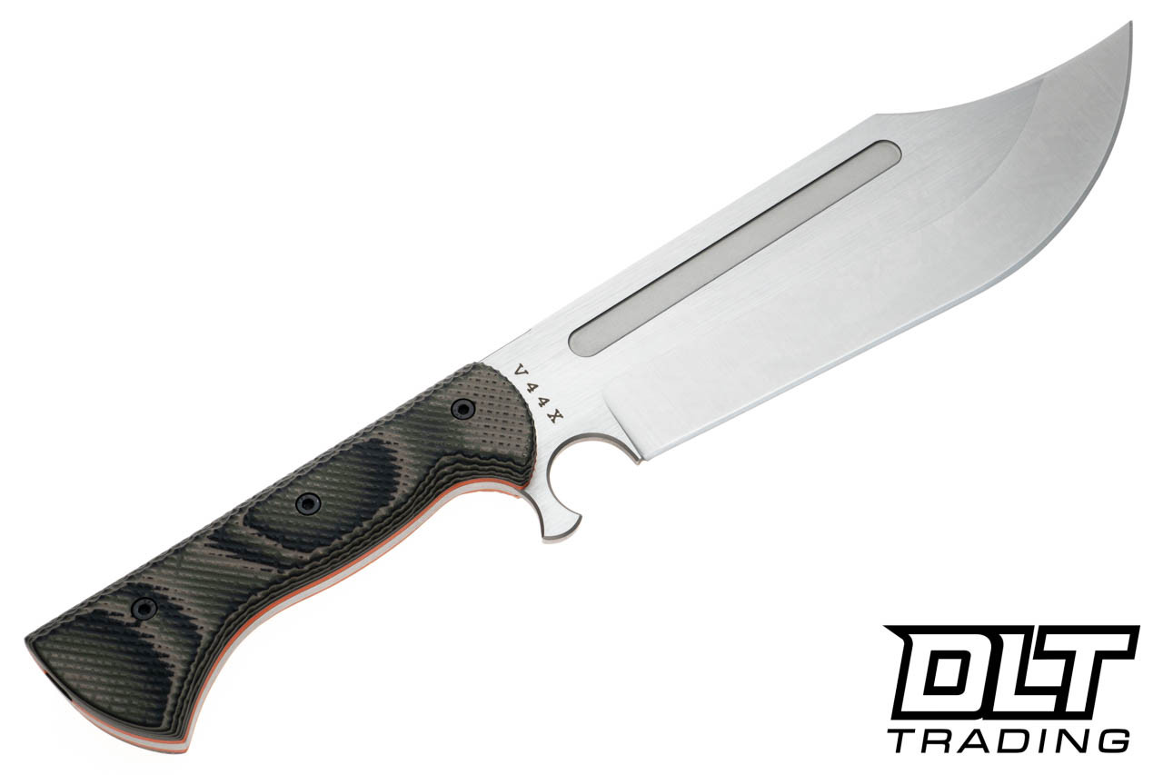 WTG V44X - Satin K329 Blade - Jungle Camo G-10 - Orange Liners