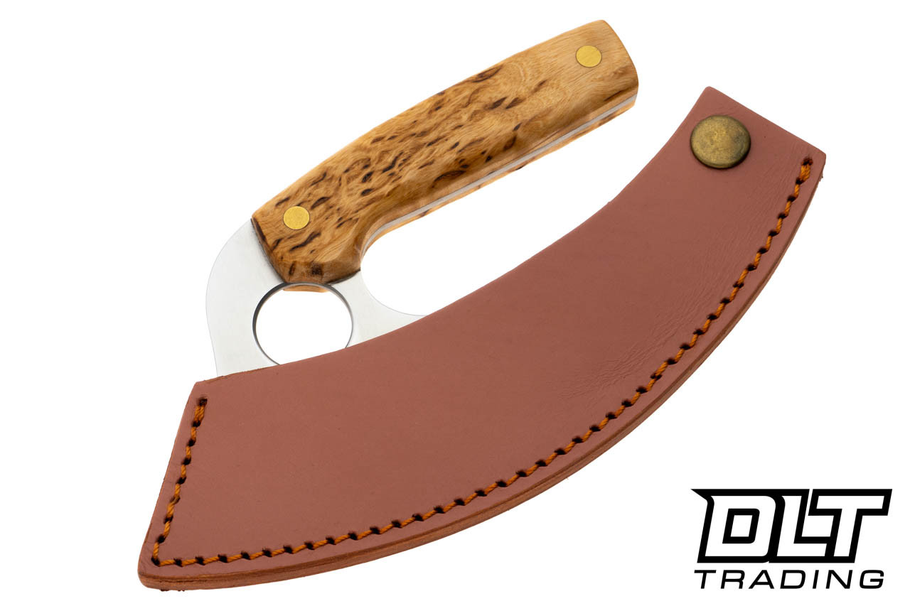 Nordic Knife Ulu 170 - Curly Birch - 440C Blade - DLT Trading