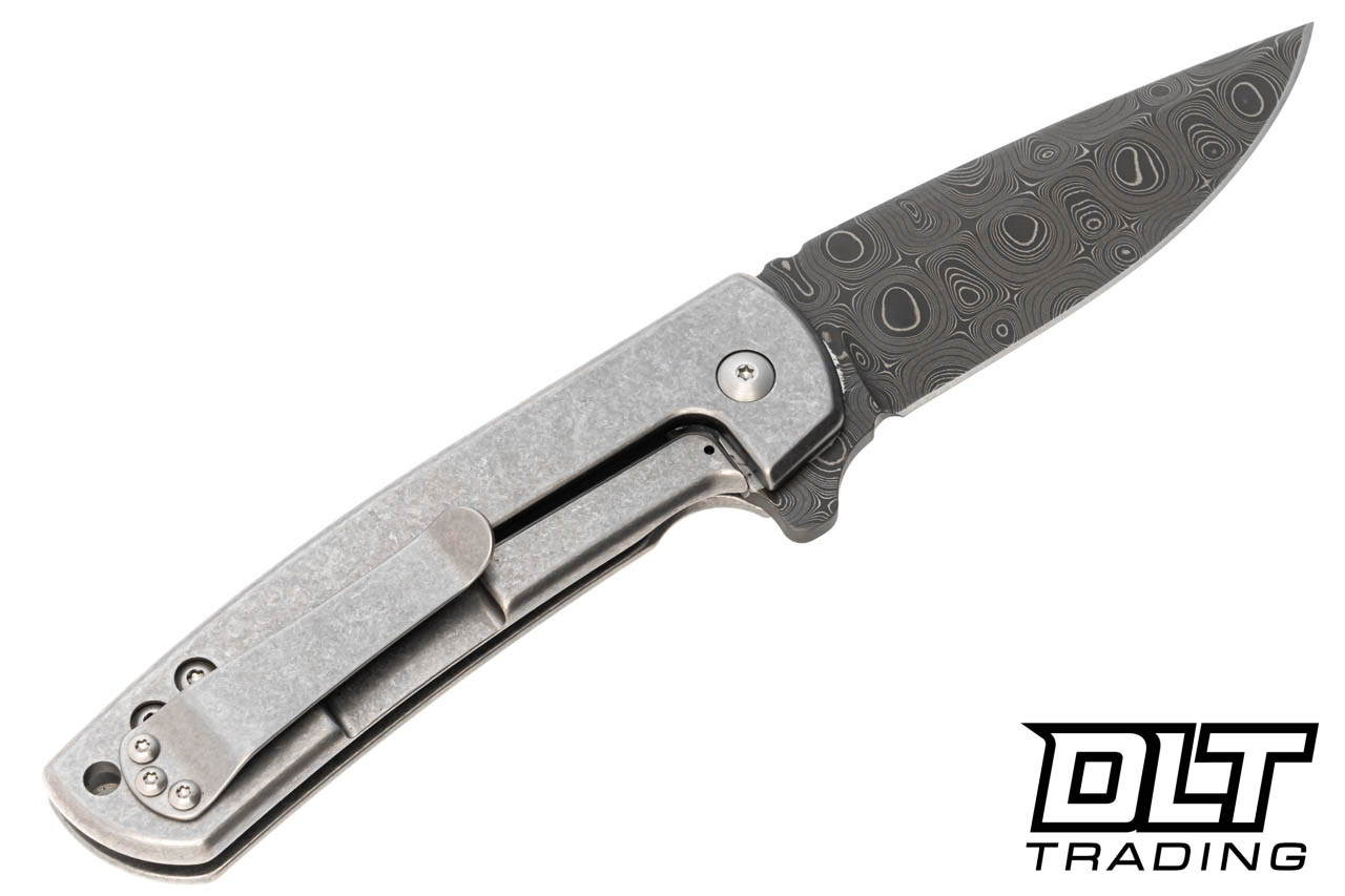 Defiant 7 Servo - Stonewashed Titanium - Damascus Blade - DLT Trading