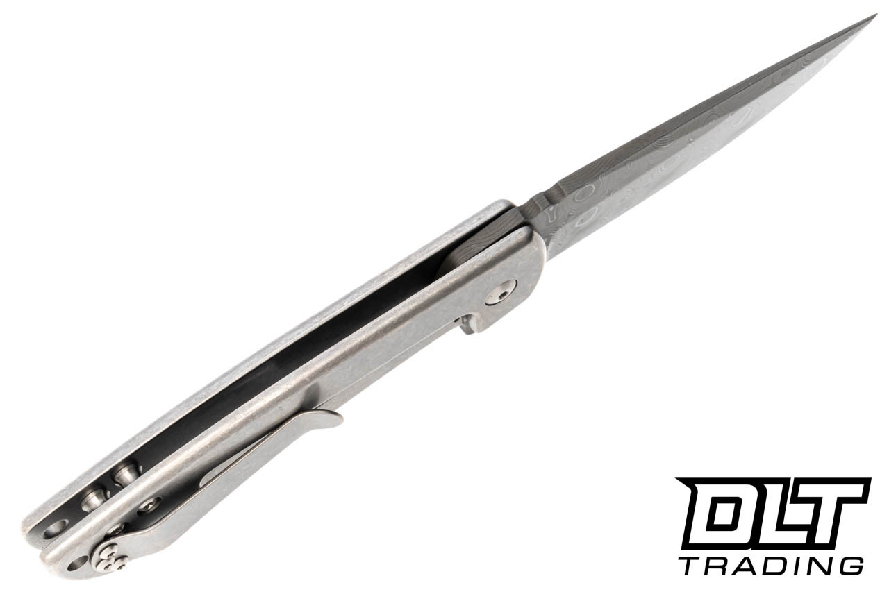Defiant 7 Servo - Stonewashed Titanium - Damascus Blade - DLT Trading