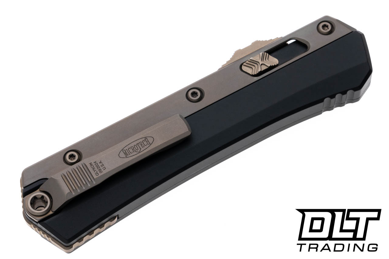 Microtech 185-1BK-Z2 Glykon T/E - Black Handle - Black Blade