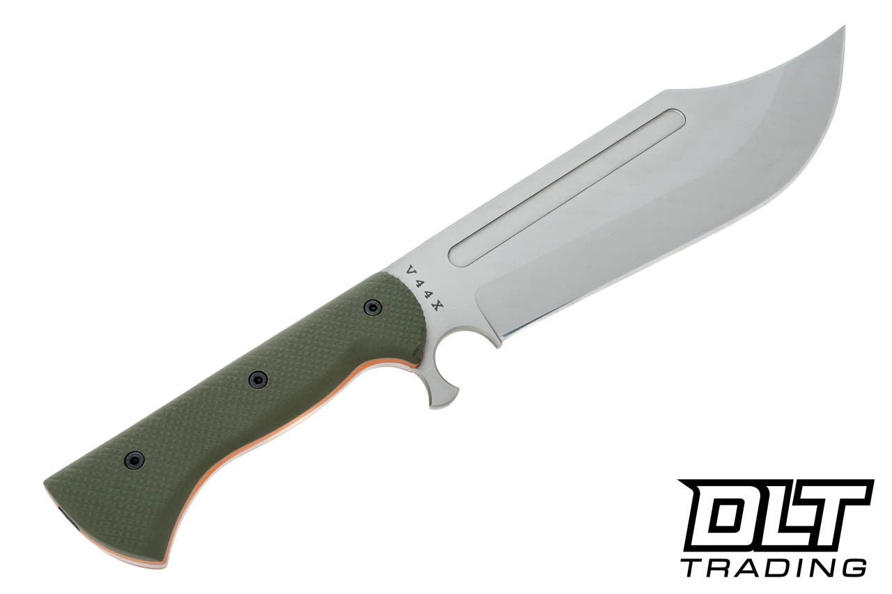 WTG V44X - Ghost K329 Blade - OD Green G-10 - Orange Liners