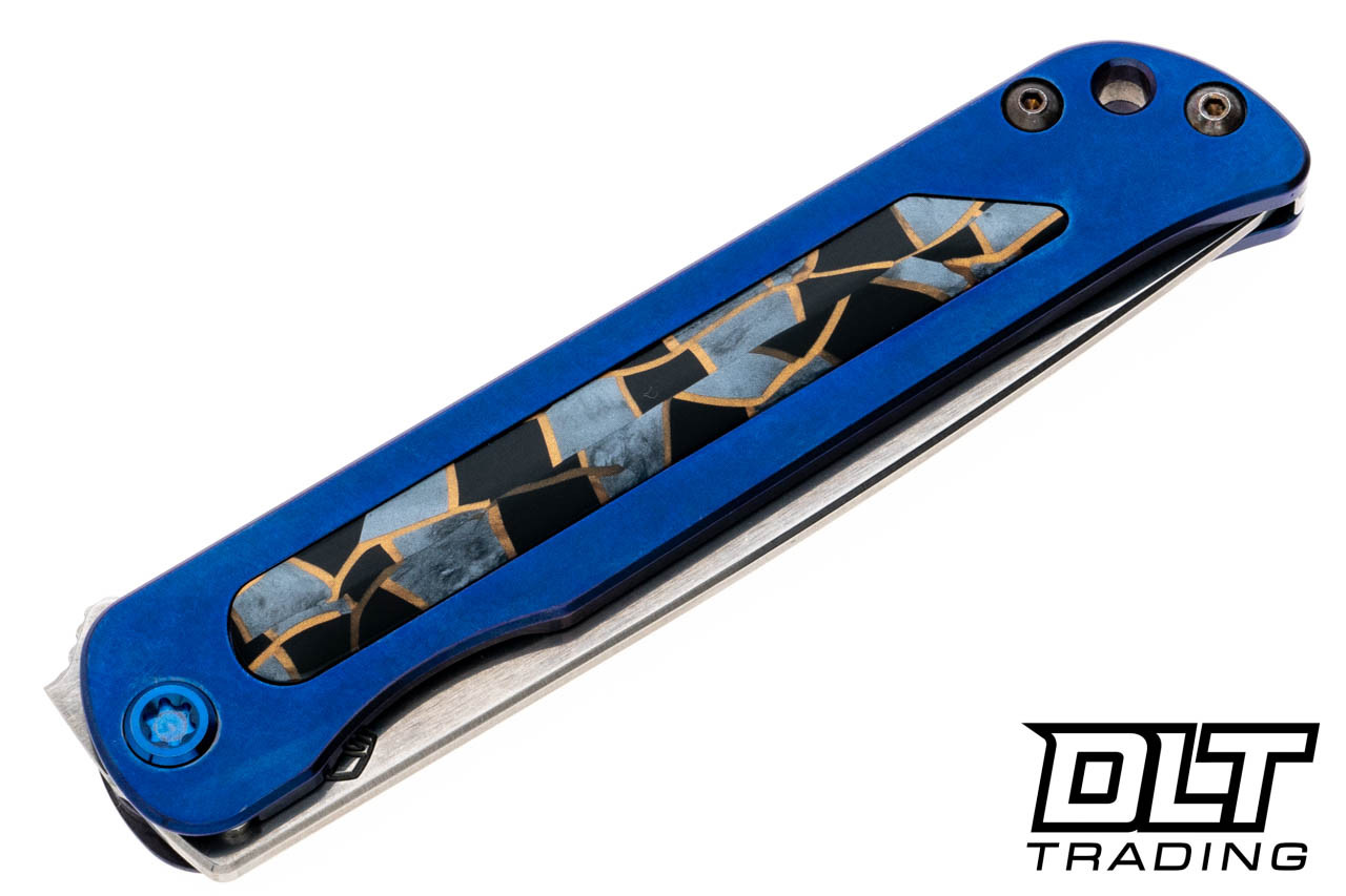 Medford T-Bone Tanto - Tumbled S45VN - Blue Titanium - Mosaic