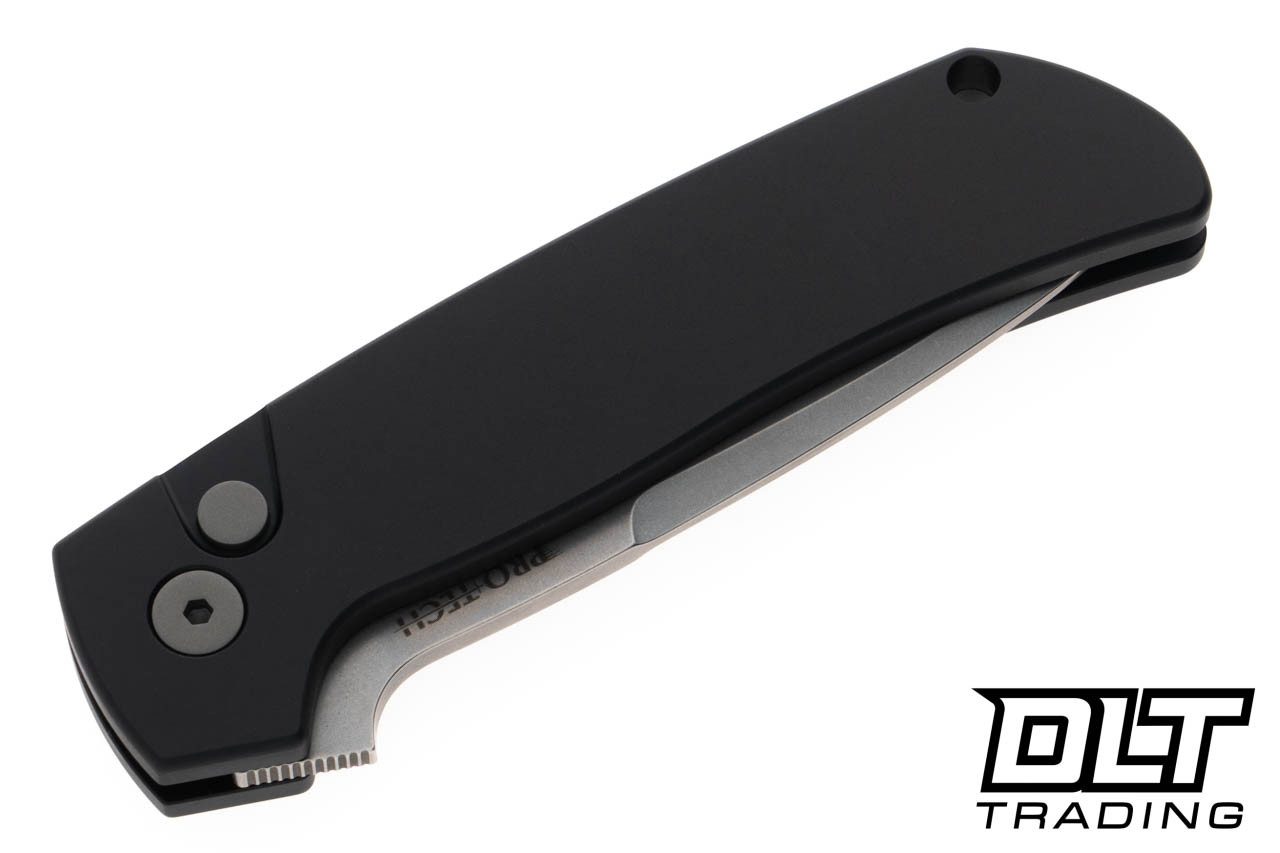 Pro-Tech Terzuola ATCF - Black Aluminum Handle - Stonewashed Blade
