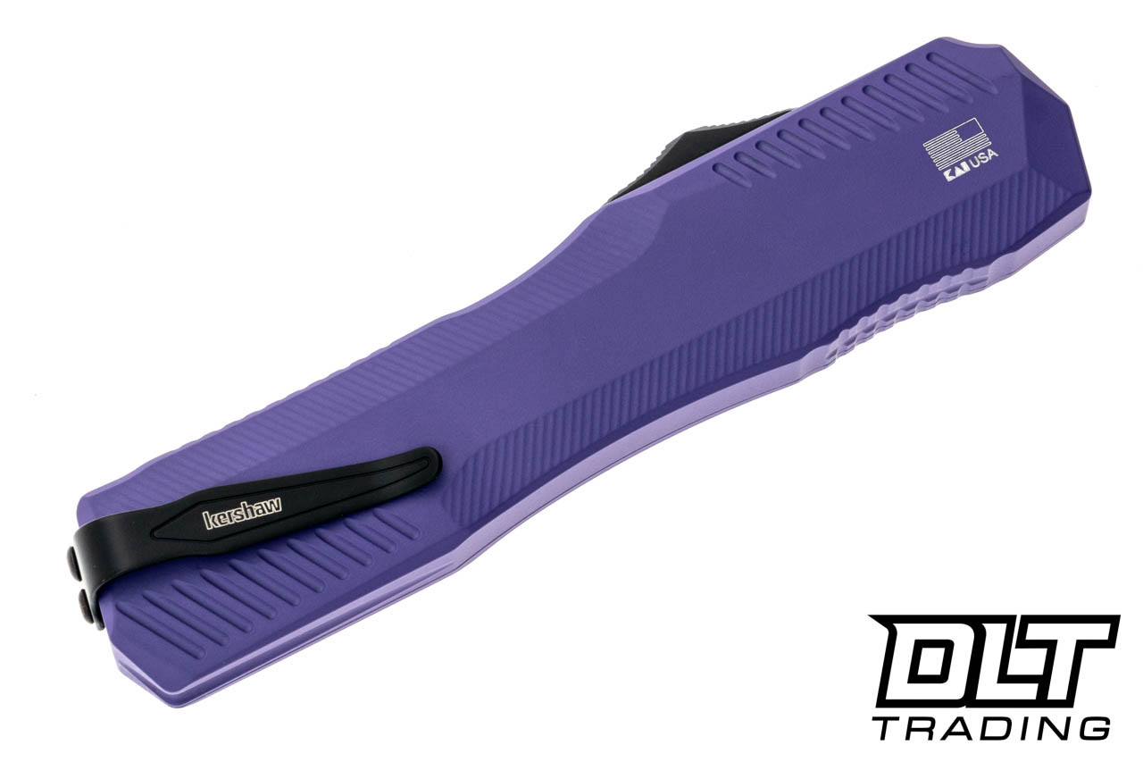 Kershaw Livewire 9000PURBLK | Black MagnaCut OTF Purple Aluminum