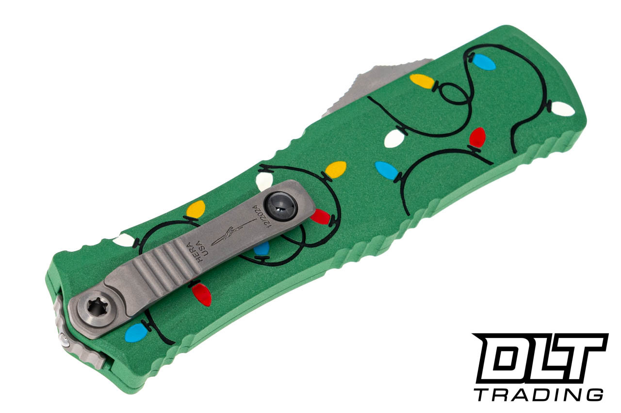 Microtech 1703M-10GRCMAS Mini Hera S/E - Christmas Green Handle