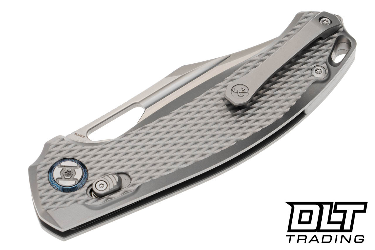 Kunwu Django XL - Diamond Satin Titanium - Satin Elmax Blade - DLT