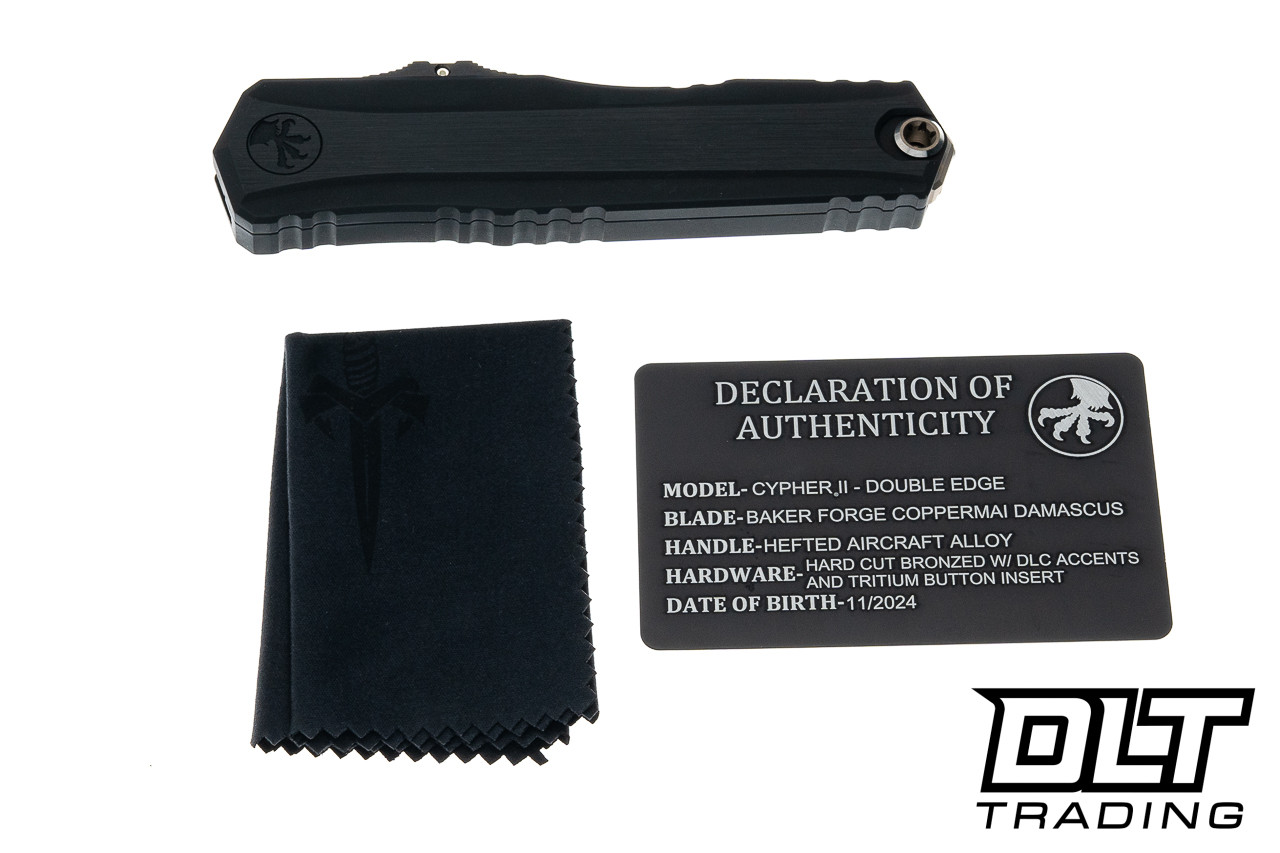Microtech 1242-16MS1 Cypher II D/E - Black Hefted Handle - Baker
