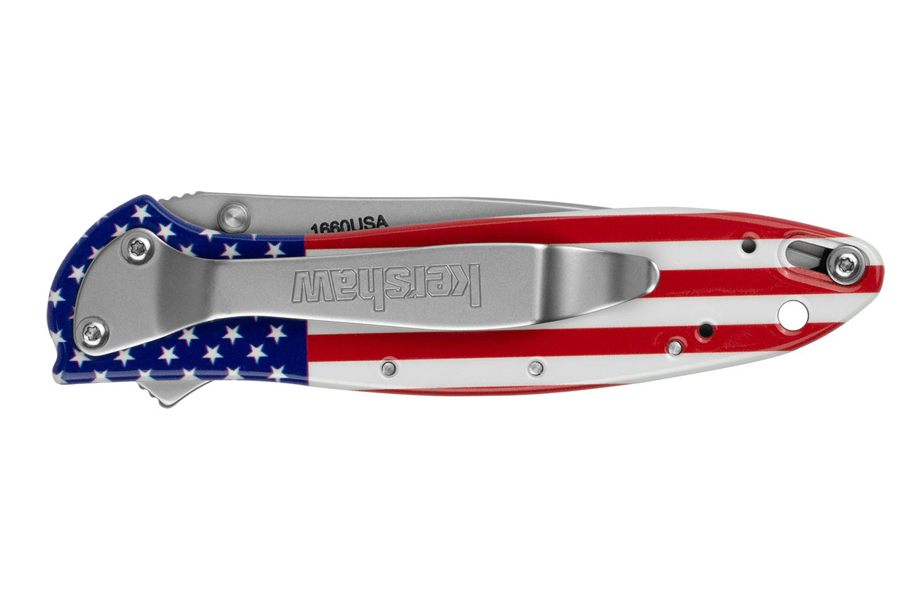 Kershaw Leek USA Flag 14C28N Assisted Opening Folding Knife