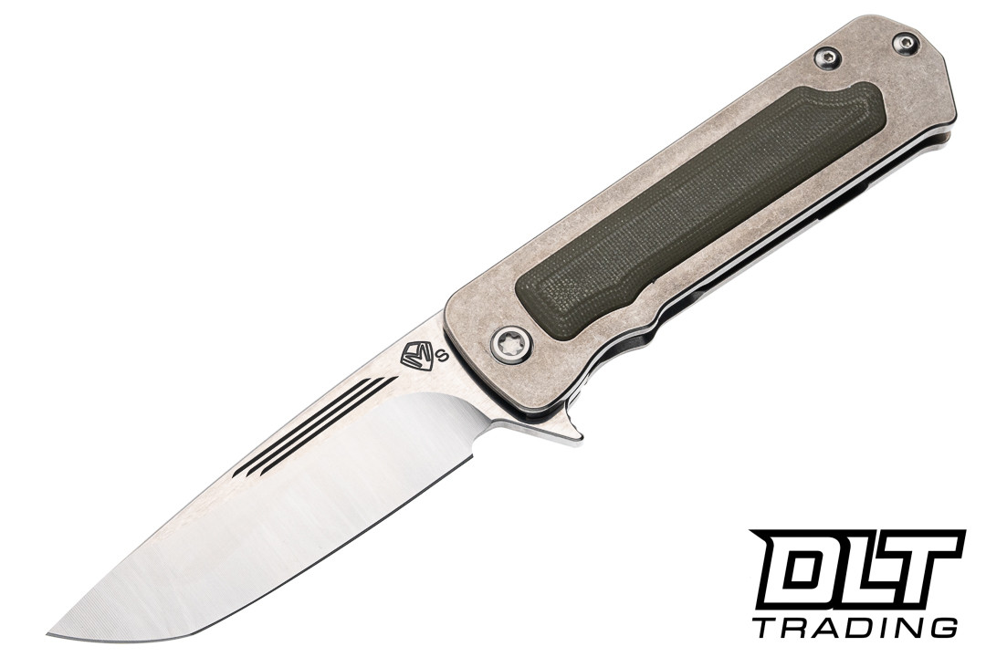 Medford TFF-4 Tanto - Tumbled S35VN - Tumbled Titanium - OD Green